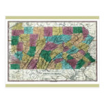 Old 1829 Pennsylvania Map Postcards