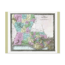 Old 1848 Louisiana Map Post Cards