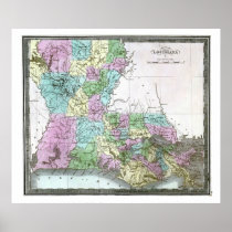 Old 1848 Louisiana Map Print