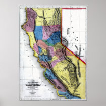 Old 1851 California Map Print