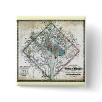 Old 1862 Washington District of Columbia Map Pinback Button