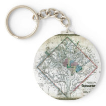 Old 1862 Washington District of Columbia Map Key Chain