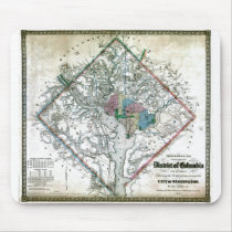 Old 1862 Washington District of Columbia Map Mouse Pads