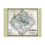 Old 1862 Washington District of Columbia Map postcards
