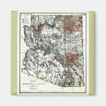 Old 1887 Territory of Arizona Map Fridge Magnet