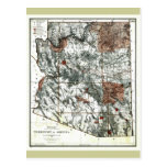 Old 1887 Territory of Arizona Map Post Cards