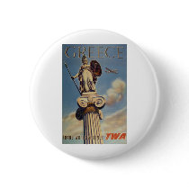 Old Advert TWA Greece Pinback Button