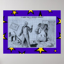 Old Anti-Republican Cartoon Uncle Sam & Elephant Poster