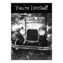 Old Antique Classic Car Retirement Invitation