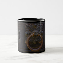 Old antique door knocker mug