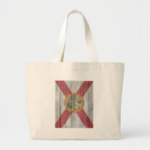 Old antique faded wood Florida Flag Canvas Bag