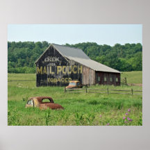 Old Barn Mail Pouch Tobacco Advertising Print