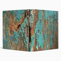 Old blue paint on wood vinyl binder