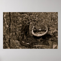 Old boat in swamp Poster