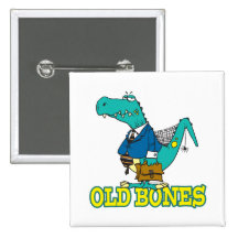 old bones funny dino dinosaur toon buttons