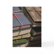 Old book stack greeting cards