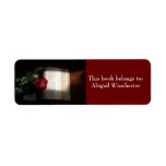 Old Book with Red Rose-This book belongs to-: Custom Return Address Labels