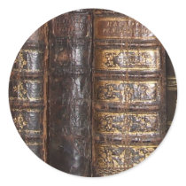 Old Books Round Sticker