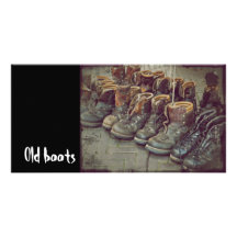 Old boots tarjetas fotograficas personalizadas