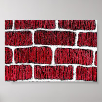 old brick wall poster
