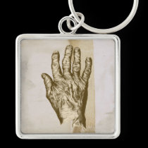 Old Brown Hand Grunge Drawing keychains