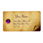 OLD BROWN PARCHMENT,GEM STONE SHIPPING LABEL