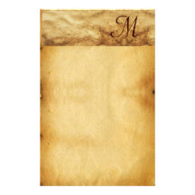 OLD BROWN PARCHMENT Monogram Customized Stationery