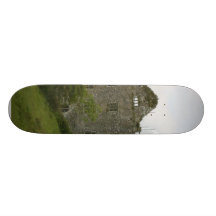 Old Building Castle On Green Hill Skate Board Deck