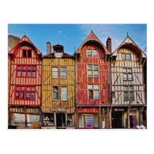 Old Buildings in Troyes France Postcard