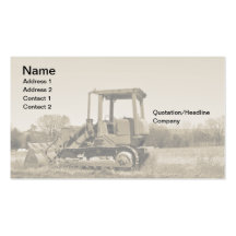 old bulldozer business card template