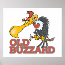 old buzzard funny cartoon character print