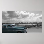 Old car passing by in Havana Print