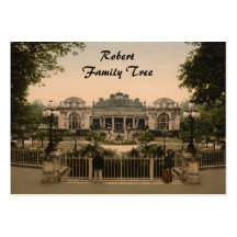 Old Casino, Vichy, France Family Tree Profile Card Business Card Template