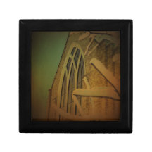 Old Church on a Snowy Night Jewelry Box