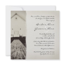 Old Church Vintage Wedding Invitation