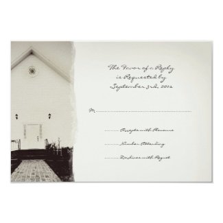Old Church Vintage Wedding RSVP Personalized Announcement