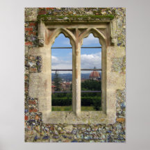 Old Church Window Poster