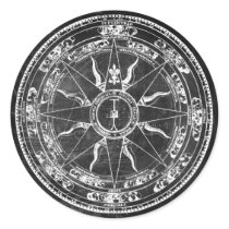 Old Compass Rose (B&W) Sticker
