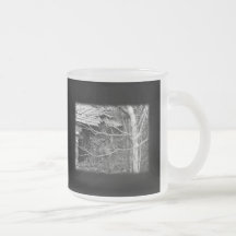 Old cottage and Tree. Black and white. Coffee Mug