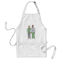 Old Couple in Love Aprons