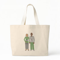 Old Couple in Love Canvas Bags