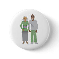 Old Couple in Love Buttons