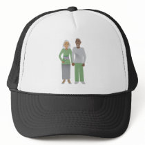 Old Couple in Love Mesh Hats
