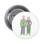 Old Couple in Love Pinback Buttons