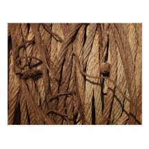 Old Dirty Rusty Industrial Steel Cables Brown Gold Postcards