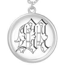 Old English Letter M Necklace
