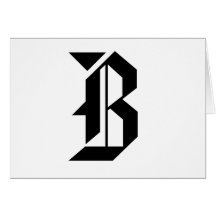 Old English Monogram B Customizable Note Card
