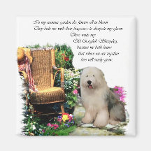 Old English Sheepdog Art Gifts Refrigerator Magnet