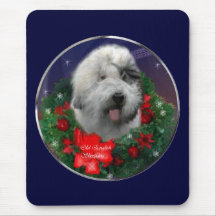 Old English Sheepdog Christmas Gifts Mousepad