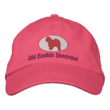 Old English Sheepdog Embroidered Hat (Pink)